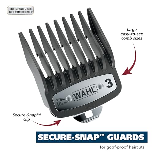 Wahl Clipper Genuine Secure-Snap™ Attachment Guard Organization Kit with Hair Clipper Guards, 14 Piece Elite Storage Kit for Wahl Hair Clippers, Grey -3291-200