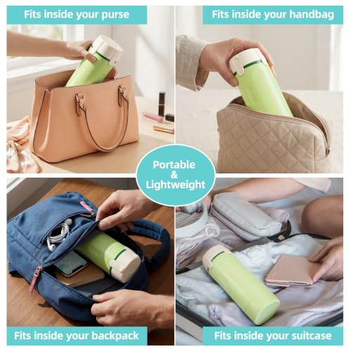 TISOFU 4-in-1 Green Travel Dispenser Bottle, Leak-Proof Refillable Toiletry Container for Shampoo, Conditioner, Shower Gel, Compact & Portable