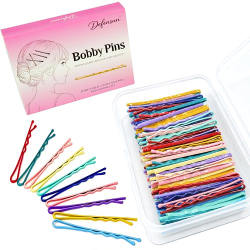 DEFENSUN Multi-Color Bobby Pins Set 2.2 Inch, 100 pcs Hair Clips for Women & Girls - Variation: Multi-Color / 2.2″100