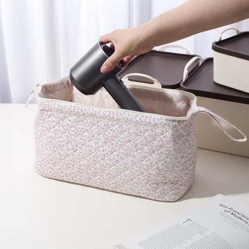 Large Quilted Hair Tools Travel Bag for Hair Dryer Aesthetic Cute Dustproof Travel Organizer Flat Curling Iron Travel Organizer