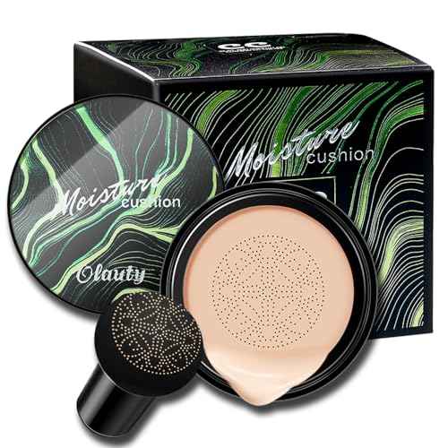 Mushroom Head Air Cushion Foundation, Moisturizing BB Cream Nude Long Lasting Matte Concealer, Air Heads CC Cream Face Makeup (Natural)