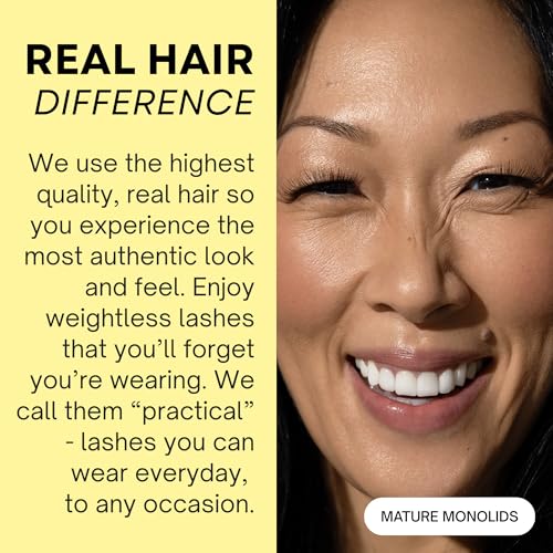 Real Hair False Lashes for Monolids - Medium, Natural