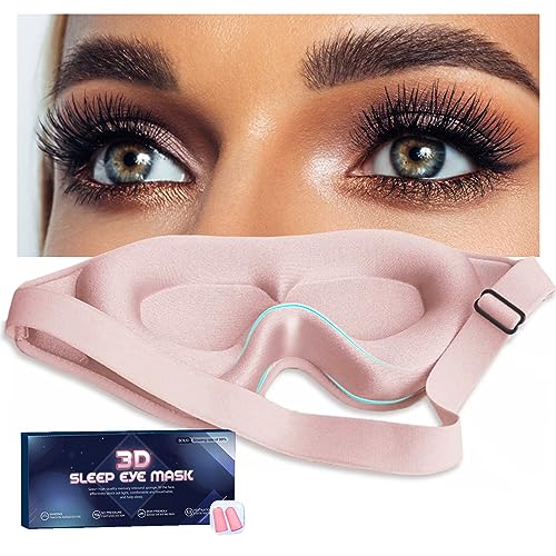 Gusonse Eyelash Extension Sleep Mask for Women - Light Blocking & Comfortable Contoured Eye Shade for Travel & Relaxation