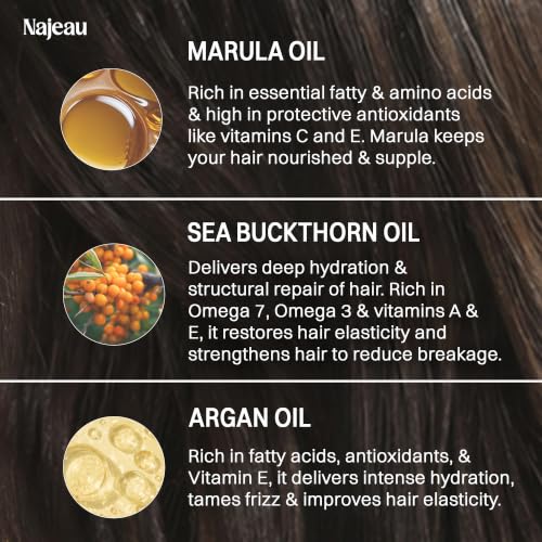 NAJEAU Hair Serum for All Hair Types with Marula & Argan Oils - Shine & Frizz Control