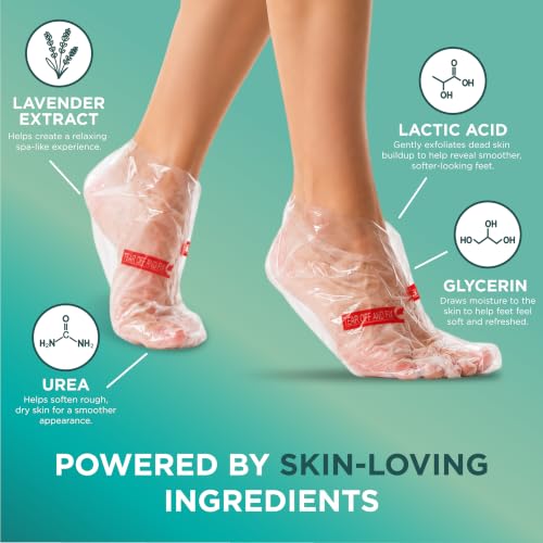 DERMORA Foot Peel Mask - 2 Pairs Exfoliating Booties for Dry Feet