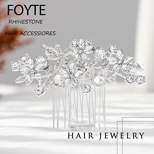 Crystal Bride Wedding Hair Comb - Silver Rhinestone Bridal Headpiece