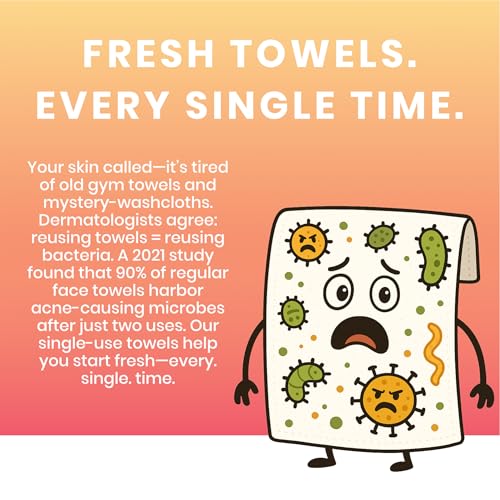 Vacation Club XL Biodegradable Face Towels (50 Count) ? Plant-Based Disposable Facial Wipes for Cleansing, Makeup Removal & Skincare ? Textured, Soft & Eco-Friendly