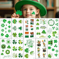 St Patrick's Day Temporary Tattoos - 10 Sheets Shamrock Face Stickers