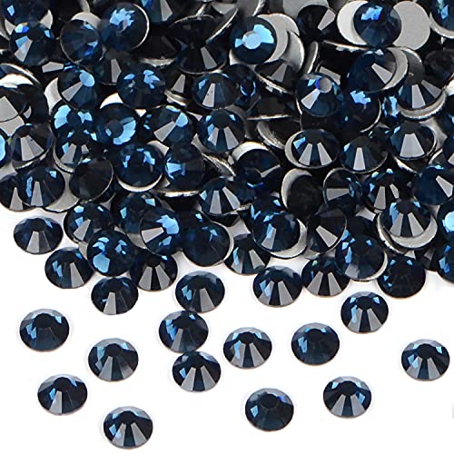 1440PCS Art Nail Rhinestones Non Hotfix Glue Fix Round Crystals Glass Flatback for DIY Jewelry Making with one Picking Pen (ss12 1440pcs, Montana)