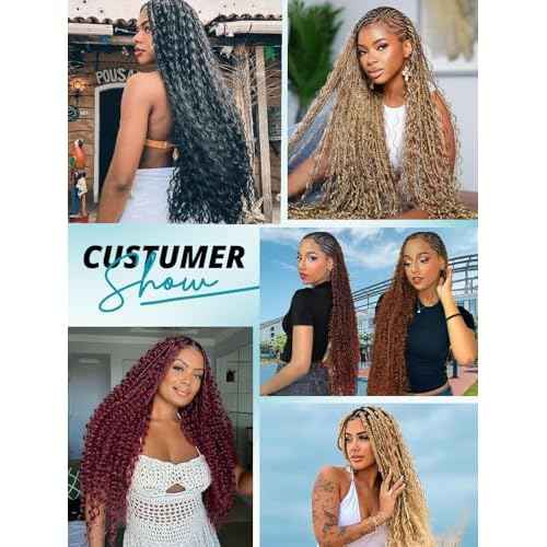 160g 5 Bundles/Pack Ombre Brown Human Braiding Hair for Boho Braids 14 Inch Curly Boho Hair for Braiding Knotless 12A Deep Wave Bulk Bohemian Color P1B/30