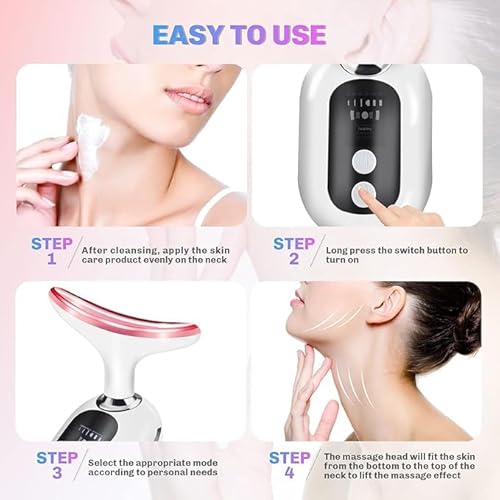 Portable Face Massager with 3 Light Modes?Red for Lifting & Firming, Blue for Skin Vitality, Purple for Smoothing Lines?450mAh Rechargeable Battery,USB Charging?Compact Anti Aging Device