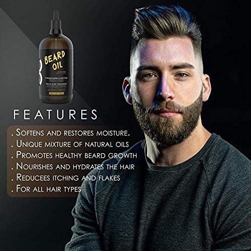 L3 Level 3 Beard Oil - Promotes Fast Beard Growth Soften and Restores Facial Hair - Level Three Scented Beard