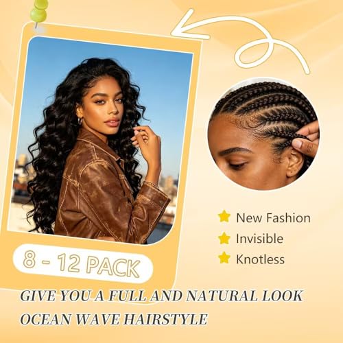 Feather Crochet Hair 16 Inch Human Hair Extensions Ocean Wave