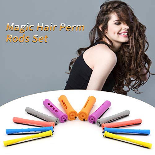 120Pcs Hair Perm Rods Set, 6 Sizes Heatless Curlers