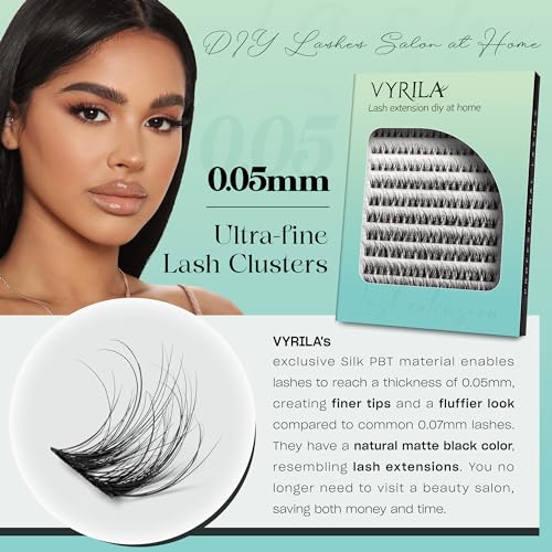 0.05mm Silk Lash Clusters D Curl Wispy 8-16mm Mix 120pcs