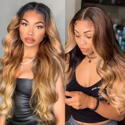 Hailookmey 10 Inch Ombre Brown Blonde Body Wave Human Hair Bundles 100g