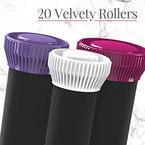 Remington Ionic Conditioning Hair Setter, 20 Velvet Hair Rollers, 6 Large (1¨ù¡±), 10 Medium (1"), 4 Small (¨ú¡±), Blowout Style Hair Curlers