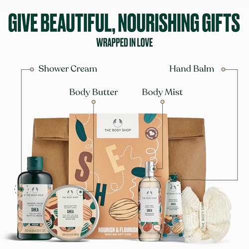 The Body Shop Nourish & Flourish Shea Body Care Gift Set, Vegan, 5-Piece Gift Set