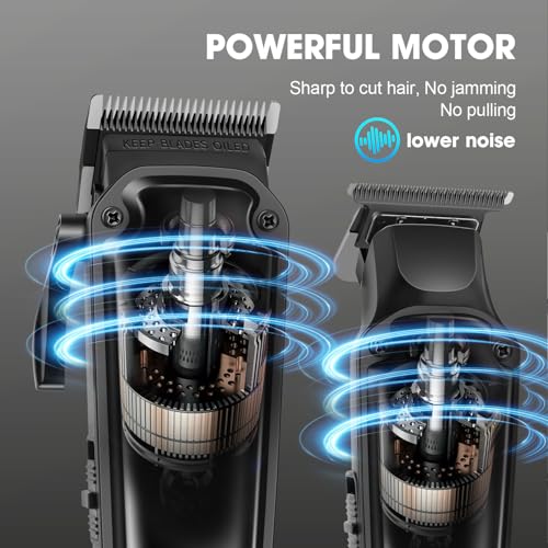 HIENA PRO Professional Hair Clippers Set & Cordless Barber Clippers for Men, Clippers Set and Trimmers Kit, Hair Cutting Tools, Clippers for Hair Cutting, Gifts for Men