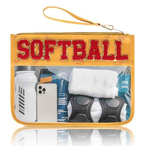 Baseball Gift Bags Baseballs Treat Bags Team Gifts Clear Chenille Letter Zipper Pouch Accessories Stuff Sport Portable