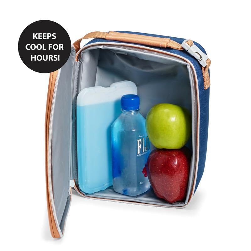 Cool Coolers by Fit + Fresh, Reusable & Long-Lasting XL Slim Ice Packs, Cold Packs for Lunch Boxes, Ice Packs for Lunch Bags. Cooler Accessories for Camping, Beach, Lunch, and Work, 8PK, Clear Blue