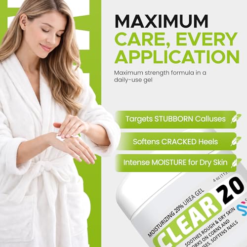 CLEAR 20 Urea Gel 4 oz - Callus & Cracked Heel Remover