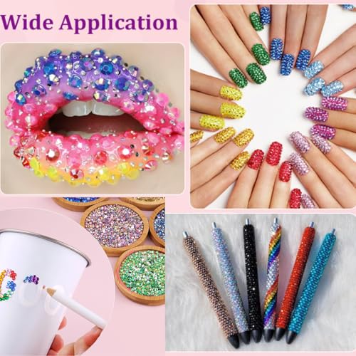 GUFUGU 6000 Pcs Mixed-Color Resin Jelly Rhinestones for Crafts