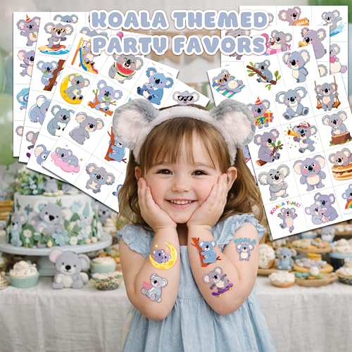 96 PCS Koala Temporary Tattoos for Kids | Party Favors
