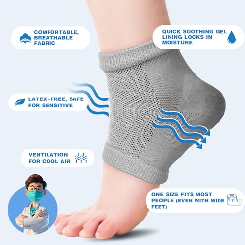 TEAWOO Moisturizing Heel Socks for Cracked Heel Repair - 3 Pairs