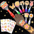 72 PC Groovy Party Favor Set | LED Finger Lights & Glow Tattoos