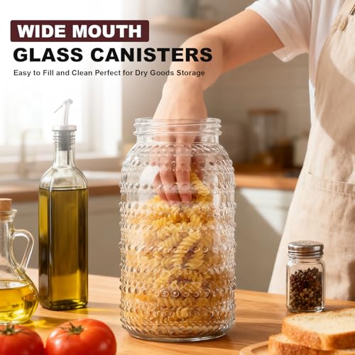 Wide Mouth Mason Jars 64 oz, 4 Pack - Half Gallon Glass Canning Jars