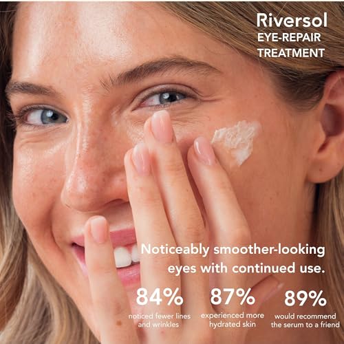 Riversol Dark Circle & Puffy Eye Cream Multi-Peptide Formula with Matrixyl | Reduces Wrinkles | Sensitive Skin Safe | Fragrance Free | Dermatologist-Developed | 4 Month Supply |