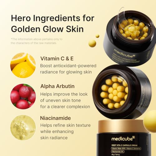 Medicube Capsule Cream with Vitamin C - Liposome Golden Capsule, 1.94 oz