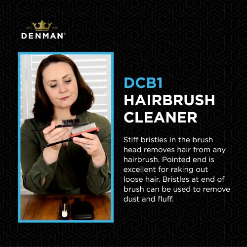 Denman D3 Hair Brush Bundle (7 Row) with Hairbrush Cleaning Brush ? Ultimate Styling & Care for Curly Hair