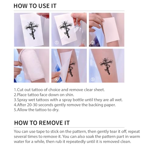 72 Pcs Christian Motivational Bible Verse Quotes Words and Cross Temporary Tattoos For Adults, Inspirational Believe Strength in God Realistic Black English Word Tattoo for Women Men 727