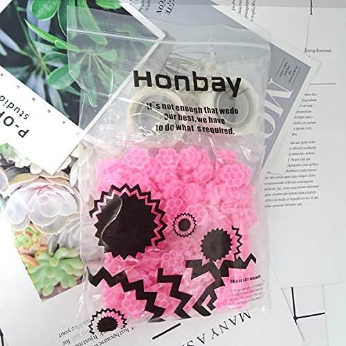 200PCS Plastic Eyelash Glue Cups Flower Shape with Glue Points