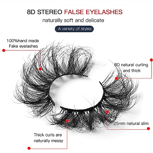FEITA 8D Faux Mink False Eyelashes - 5 Pairs Dramatic Volume