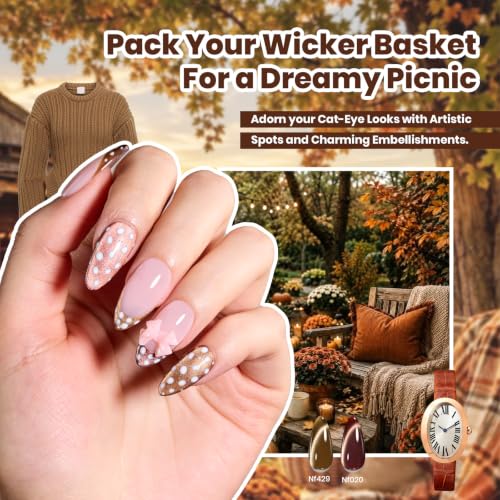 Beetles Cat Eye Gel Nail Polish Set - 20 Fall & Winter Colors with Magnetic Tools