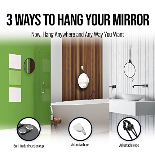Fogless Shower Mirror for Shaving, Shatterproof 6" with Anti-Fog Spray