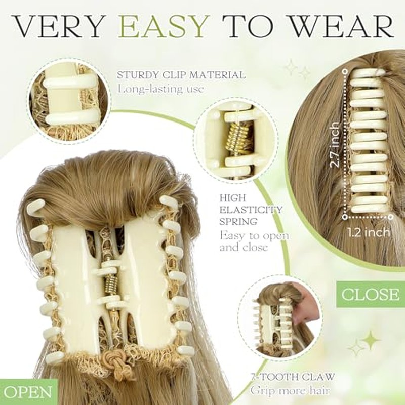 18" Claw Clip Ponytail Extension Wavy Synthetic Hair