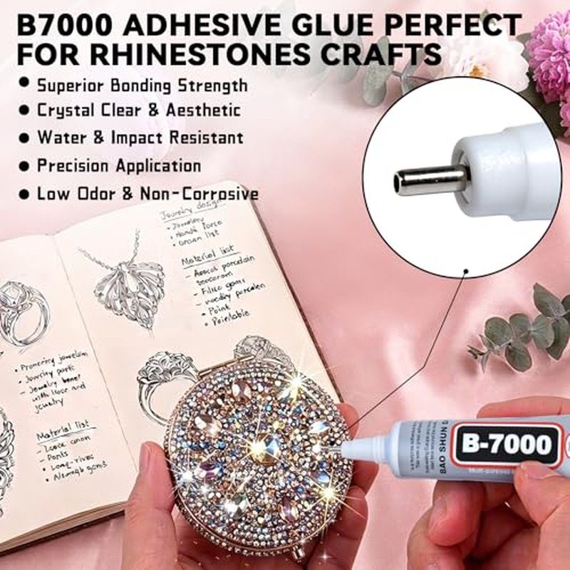 42 Colors Rhinestone Bedazzler Kit with B7000 Glue