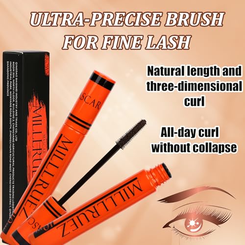 Brown Dramatic Mascara - Tapered Cone Brush, Smudge-Proof, 10ml