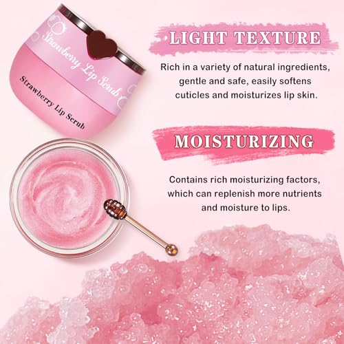 4-Piece Lip Scrub and Mask Set - Strawberry & Honey