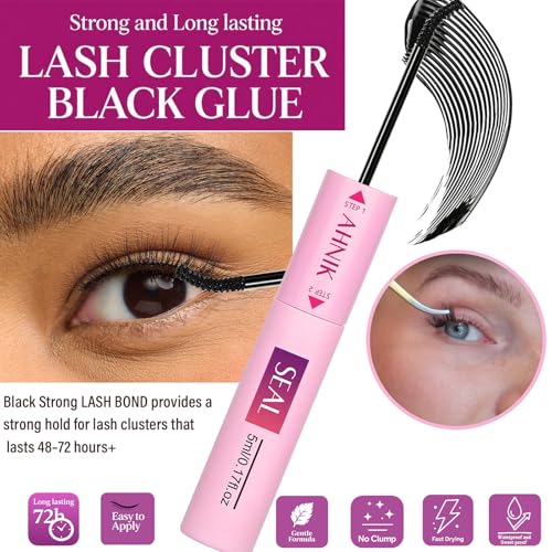 AHNIK Lash Bond and Seal Set - 72H Waterproof Lash Glue & Seal for DIY Eyelash Extensions