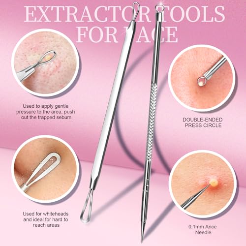 Teenitor Blackhead Remover Tool Kit - 5 Piece Acne Extraction Set
