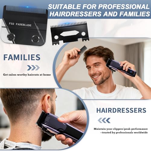 F32 Professional Fadeout Blade, High Precision Zero Adjustable Replacement Blades,Compatible with Wahl 5 Star Vapor Clipper (2 Packs)
