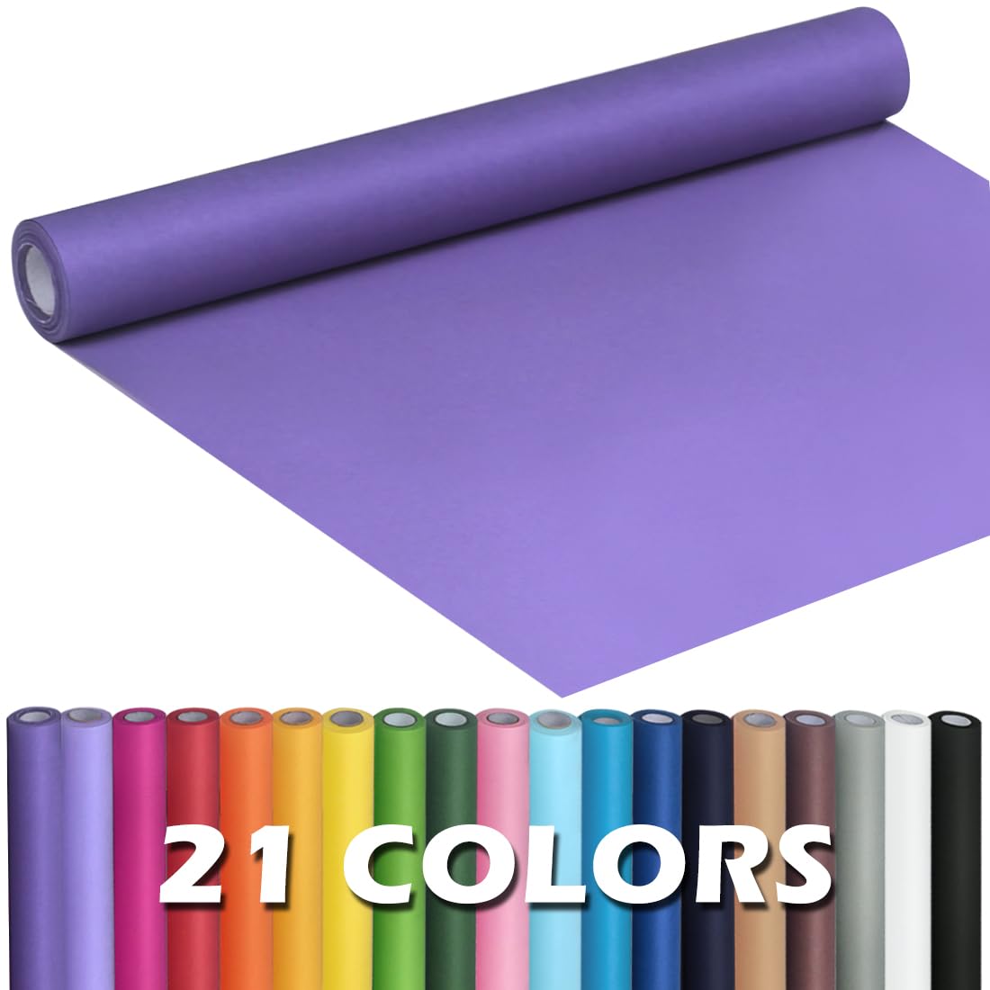 PerkHomy Purple Kraft Paper Roll 17.5" x 960" (80') for Gift Wrapping Bouquet Flower Kids Art Painting Craft Writing Packaging Shipping 80GSM 55LB (Purple, 17.5" x 80')