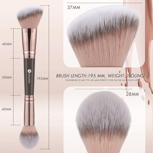 KINGMAS Double-Ended Makeup Brush for Foundation & Concealer