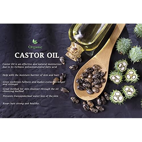 Dr Joe Lab Castor Oil Organic, Cold Pressed Organic Castor Oil, Unrefined, Pure USDA Certified Hexane Free Non GMO - Natural Moisturizing Hydrating Hair Skin Face Body Nails - 8 Oz