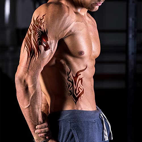 20 Sheets Viking & Dragon Temporary Tattoos